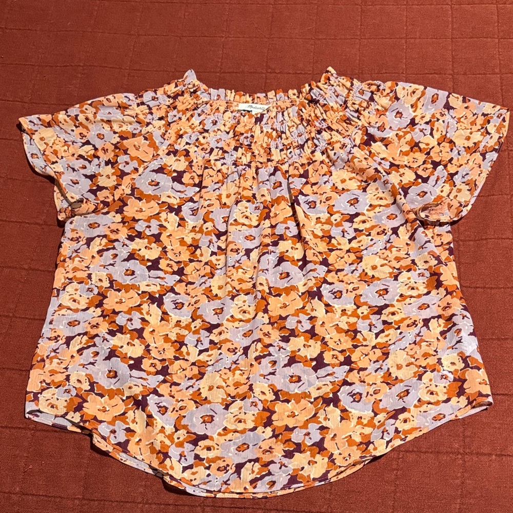 Madewell Flutter Sleeve Mockneck Top
